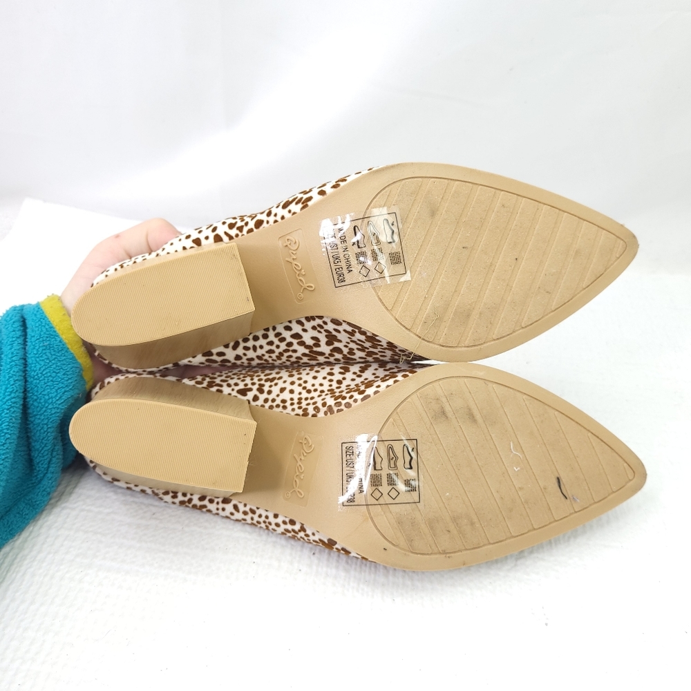 Qupid Block Heel Mules Animal Print Pointed Toe A… - image 7